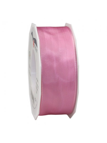 Лента декортивная 4 см х25 м с проволокой цвет розовый Арт 464 40 25-604
