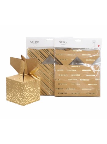 Коробка складная 10 х10 х10 см набор 2 шт крафт с бантом цвет микс HS-8-6