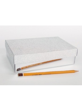 Коробка складная 20 х13 х5,5 см цвет серебро  2 части  HS-19-18