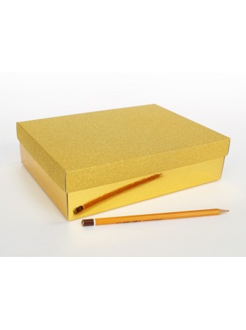 Коробка складная 23,5 х17,5 х6 см цвет золото 2 части