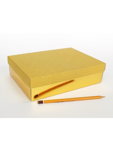 Коробка складная 23,5 х17,5 х6 см цвет золото 2 части