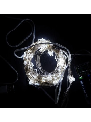Электрогирлянда Конский хвост 180 см 10 нитей 200 лампочек цвет белый