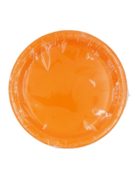 Тарелка бумага 12 шт 18 см однотонная цвет оранжевый HS-16-1