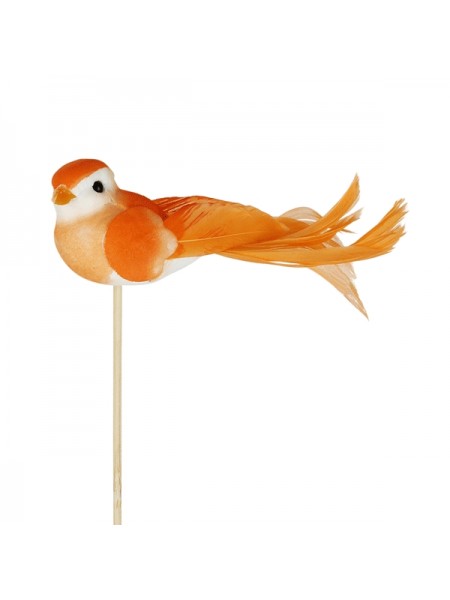 Птичка на вставке 4 х11 х Н50 см цвет оранжевый арт 90112087