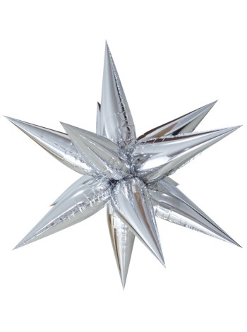 Фольга шар Фигура Звезда составная серебро 40"/102 см Китай