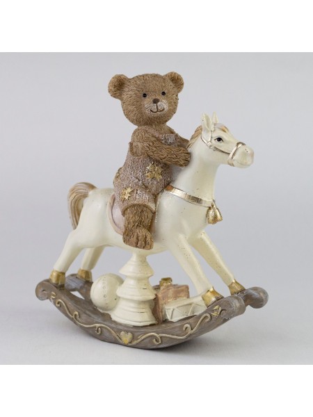 Медвежонок на лошадке 15 х13 х6,5 см полирезин цвет коричневый  арт.ВН43868N