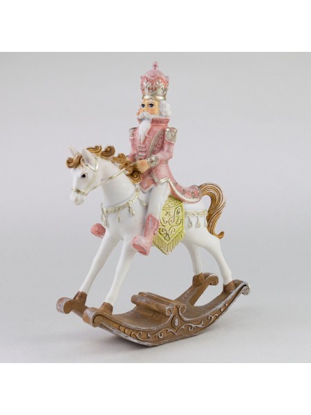 Щелкунчик на лошадке Н19 х14,5 х5,5 см полирезин цвет розовый  арт.ВН220733N