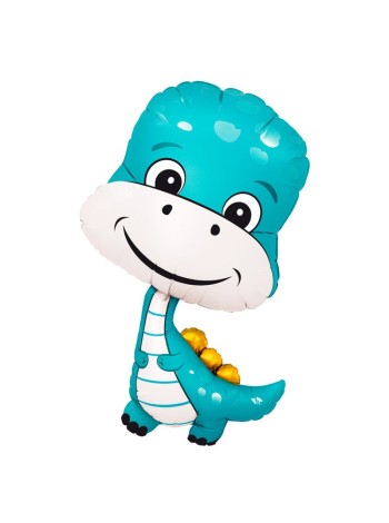 Фольга шар Динозаврик 38"/97 см цвет голубой AGURA