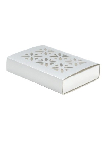 Коробка складная 16,5 х15,5 х3 см ажур цвет серебро 2 части  HS-20-3