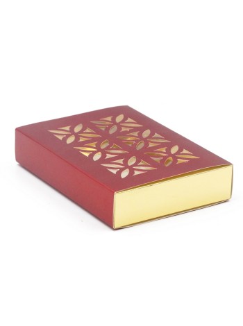 Коробка складная 16,5 х15,5 х3 см ажур цвет красный 2 части  HS-20-3