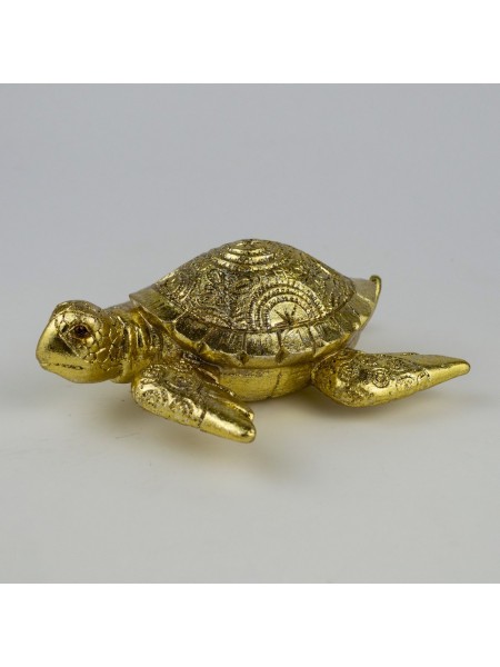 Черепаха 17,5 х 16 х 6 см полирезин цвет золото
