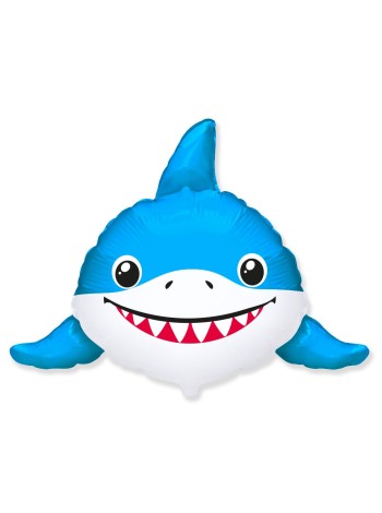 Фольга шар фигура Веселая акула 31"/79 см FM