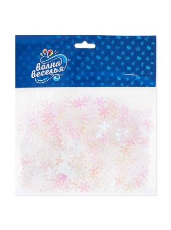 Конфетти Снежинки 1,3 см 20 гр цвет жемчужный перламутр