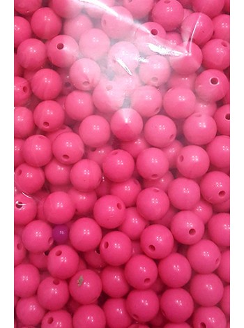 Бусины 001/60 шарики ярко - розовые диаметр 1,4 см 1/50