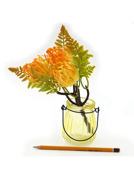 Хризантема цветок искусственный оранж 23см