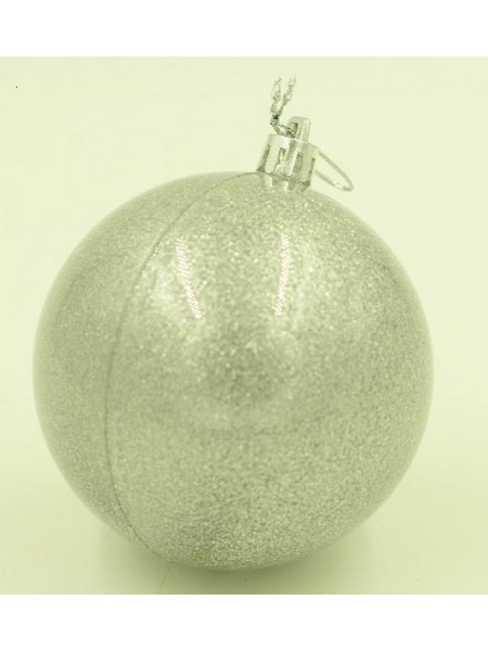 Шар пластик 9,7 см цвет серебро