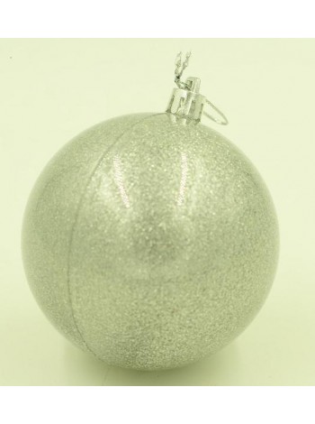 Шар пластик 9,2 см цвет серебро