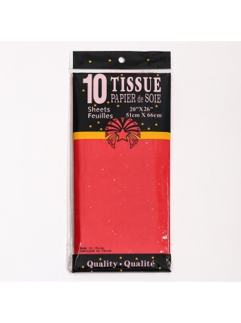 Бумага тишью 50 см х66 см 10 шт Конфетти цвет красный