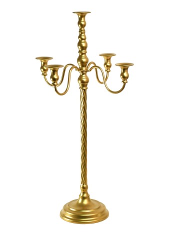 Канделябр металл на 5 свечей 71 см цвет золото HS-39-1