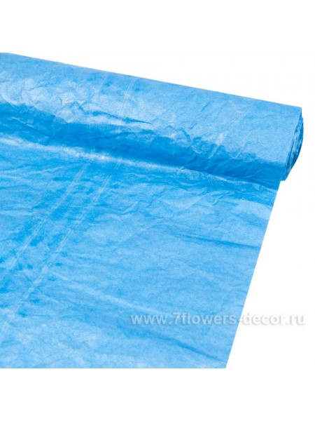 Бумага эколюкс 70-75 см х5 м с серебром цвет синий  арт ЕР-06S