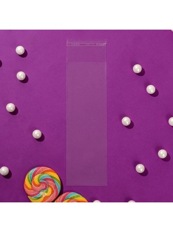 Пакет прозрачный 6,5 х20/4 см 1/100 со скотчем полипропилен