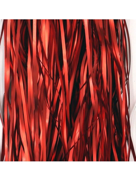 Дождик фольга-сатин 13 см х 1 м цвет красный HS 34-3