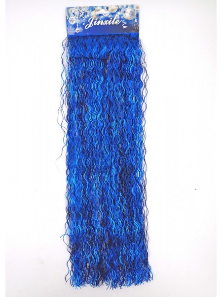 Дождик мелкая волна сатин 13 х 50 см цвет синий HS 34-2,  HS-18-9