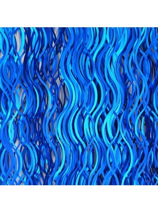 Дождик мелкая волна сатин 13 х 50 см цвет синий HS 34-2,  HS-18-9