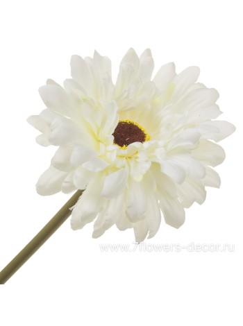 Гербера 32 см цветок искусственный цвет белый
