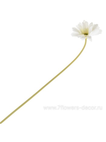 Гербера 67 см цветок искусственный цвет белый
