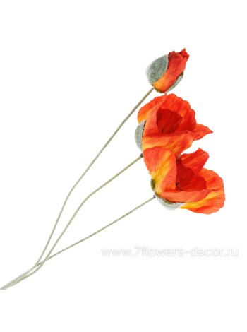 Мак 50 см искусственный цвет оранжевый