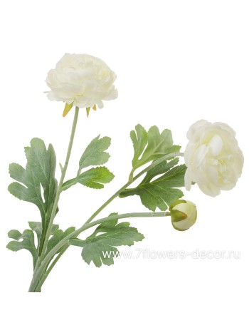 Ранункулюс 52 см цветок искусственный цвет белый