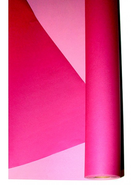 Бумага крафт 80 см х40 м 17/61-60 дольче бьянко цвет розовый с  ярко-розовым