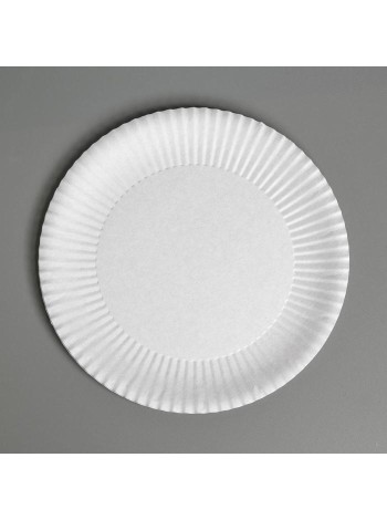 Тарелка бумага 10 шт 17 см цвет белый