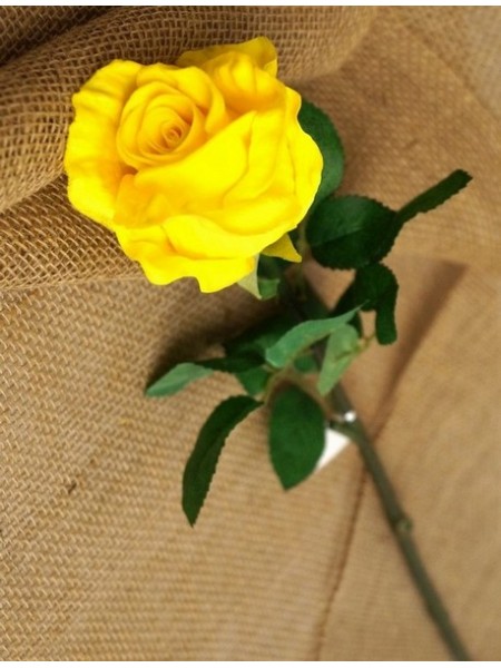 Роза цветок 75 см цвет желтый