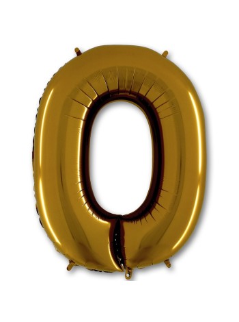 Фольга шар Цифра 0 40"/100 см Gold GRABO Италия