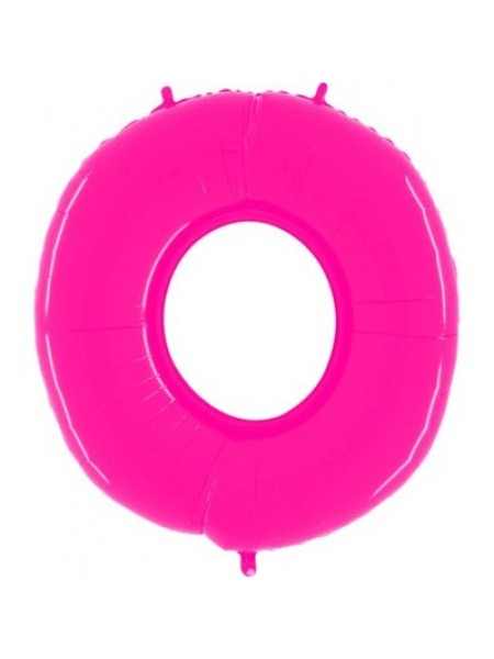 Фольга шар Цифра 0 40"/100 см Яркий розовый GRABO Италия