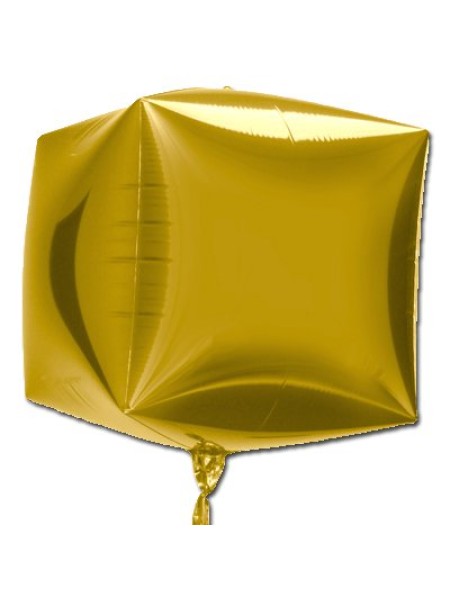 Фольга шар 3D Куб б/рис 15"/37 см металлик Gold Анаграм