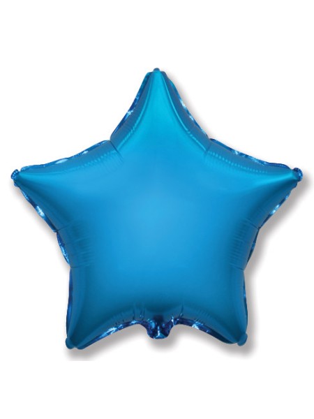 Фольга шар Звезда 32"/ 81 см металлик синий 1шт Испания Flexmetal