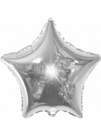 Фольга шар Звезда 32"/ 81 см металлик серебро 1шт Испания Flexmetal