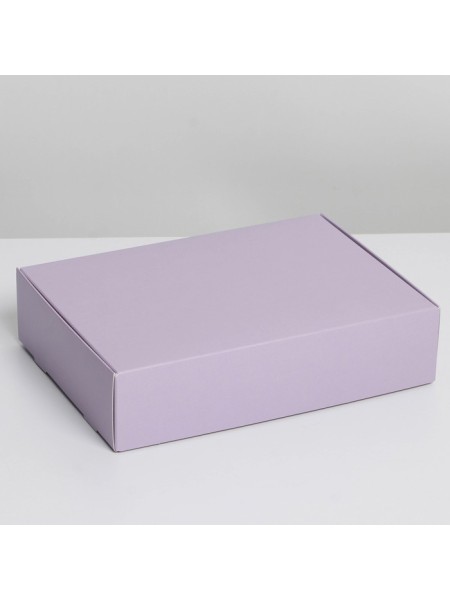 Коробка складная 21 х15 х5 см цвет лавандовый