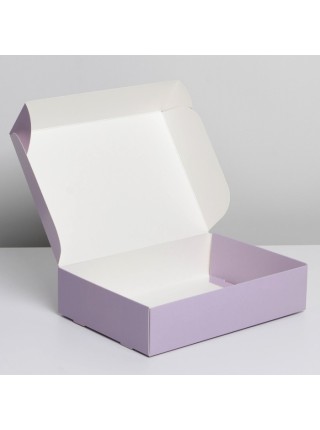 Коробка складная 21 х15 х5 см цвет лавандовый