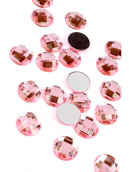 Стразы круглые 125-61 d25 мм цвет розовый цена за 1 шт