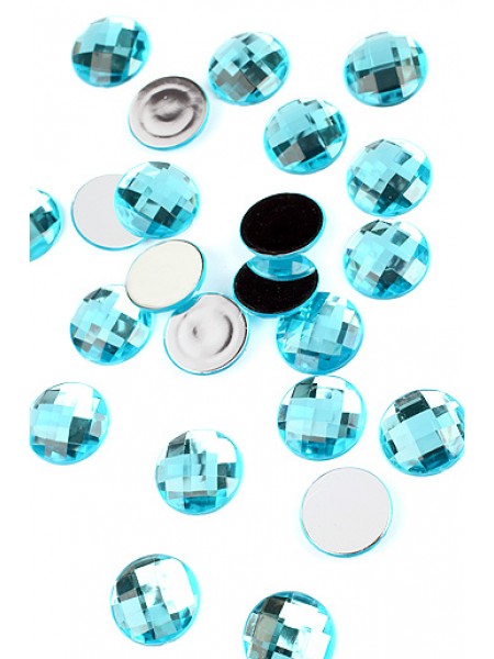 Стразы круглые 125-50 d25 мм цвет голубой цена за 1 шт