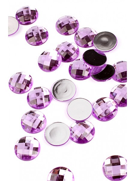 Стразы круглые 125-65 d25 мм цвет фиолетовый цена за 1 шт