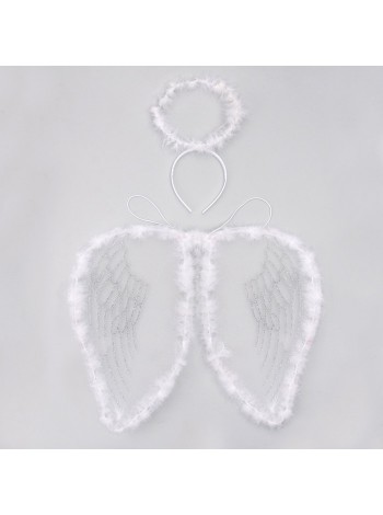 Набор карнавальный Ангел 2 предмета: крылья, нимб цвет белый