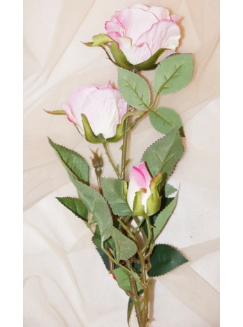 Роза 3 бутона розовая 62 см