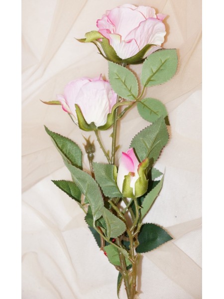 Роза 3 бутона розовая 62 см