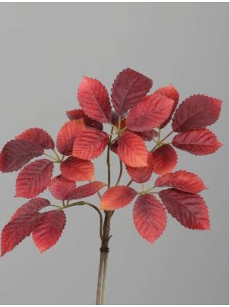 Ветка с листьями 40 см цвет красный арт. 28212-03