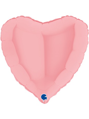 Фольга шар Сердце 18"/46 см пастель Matte Pink Grabo Италия